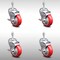 Service Caster 4 Inch SS Red Polyurethane Swivel 10mm Threaded Stem Caster Set Brake SCC SCC-SSTS20S414-PPUB-RED-TLB-M1015-4 - alternate 1